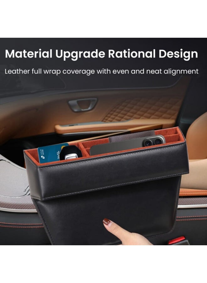 زد هيوز منظم فجوة مقعد السيارة الفاخر من ZHUSE - صندوق تخزين فاخر من الجلد - Image 1